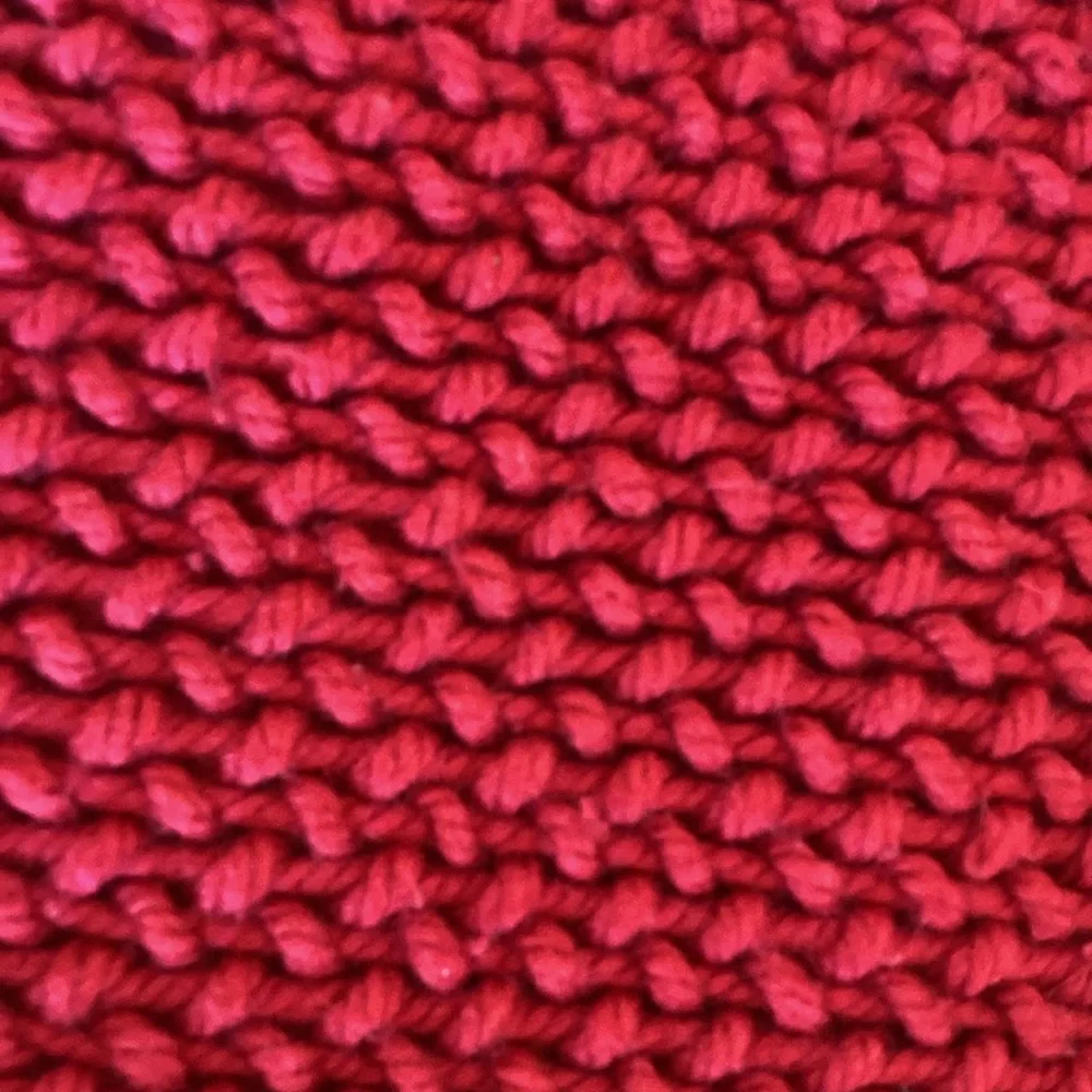 Crate & Barrel Bergen Red knit crochet pillow cover